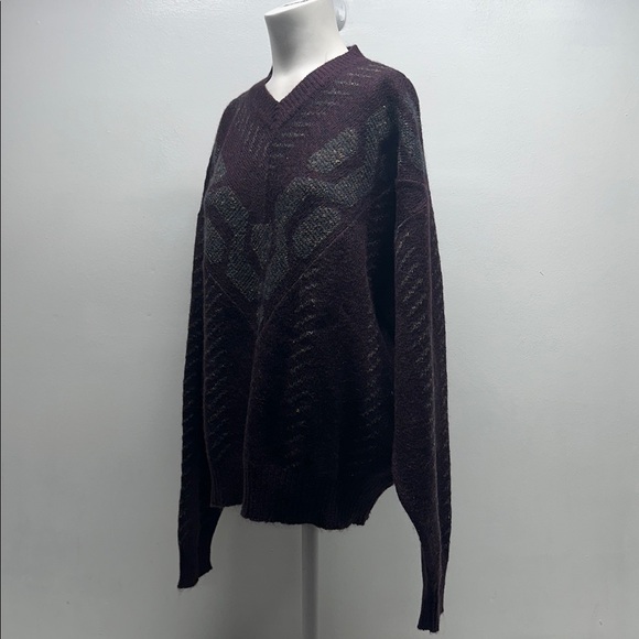 Salvatore Ferragamo Vintage Sweater Long Sleeve Knit Pullover Purple Mens Medium - Picture 5 of 7